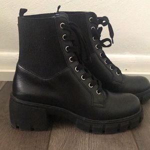 Steve Madden Combat Black Boots size 7.5M